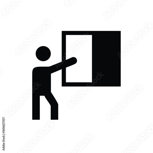Illustration of a person opening windows to let fresh air into a room