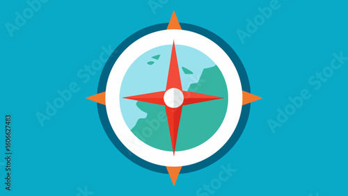 Reliable Compass Pointing North Map Background Direction Travel Journey