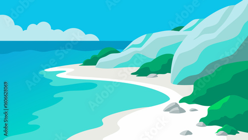 Idyllic Secluded Cove Sardinia Fine White Sand Crystal Clear Waters