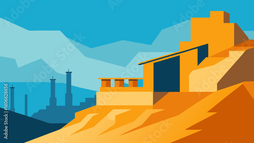 Explore a sun drenched abandoned quarry with its steep rock walls
