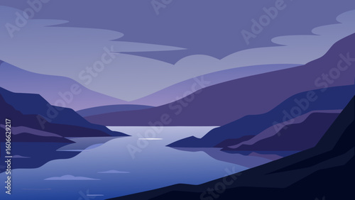 Experience a tranquil scene of a loch in the Scottish Highlands
