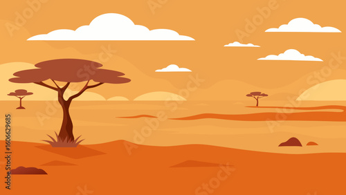 Explore a vast open savanna at the end of the dry season