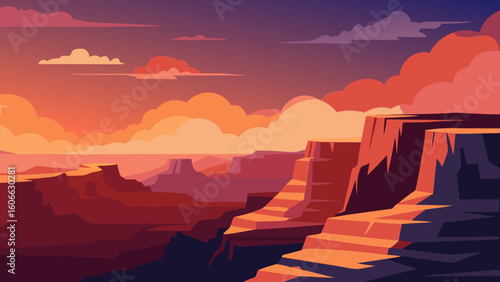 Gaze upon the dramatic cloud filled expanse of a great canyon vista