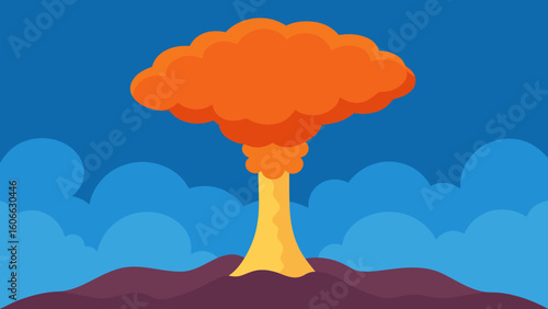 Experience the breathtaking power of an explosive volcanic eruption with ash clouds