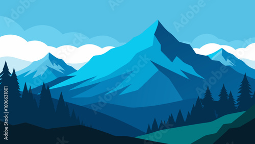 Enjoy the Stunning Panoramic View from a High Ridge in Mountains