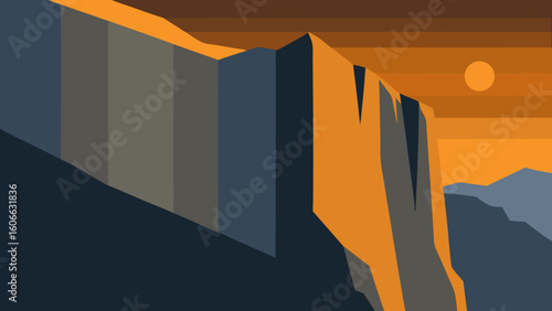 Observe the Towering Sheer Granite Face of a Valley Wall
