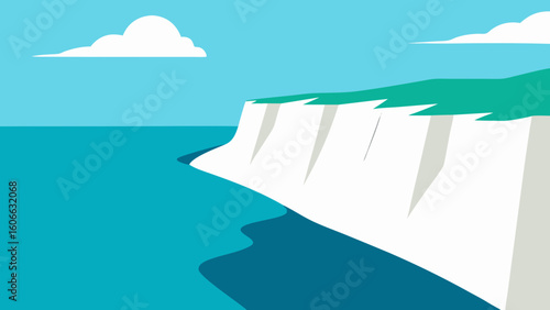 Discover a Coastline of White Chalk Cliffs Dropping Vertically to Sea