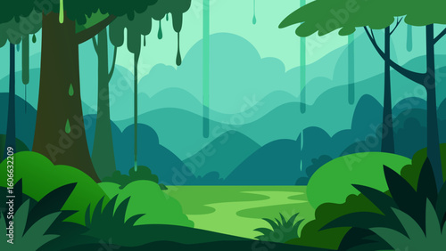Explore a Dense Humid Jungle with Air Thick with Moisture and Life