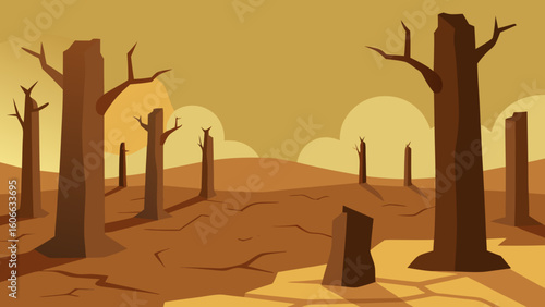 Explore a Petrified Forest with Ancient Fossilized Tree Trunks and Stone