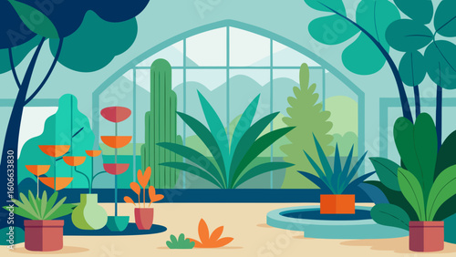 Discover a Quiet Corner of a Botanical Garden with Succulent Plants