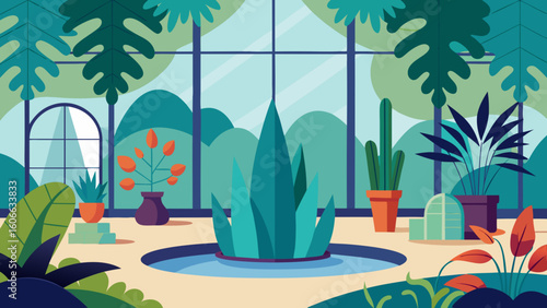 Discover a Quiet Corner of a Botanical Garden with Succulent Plants