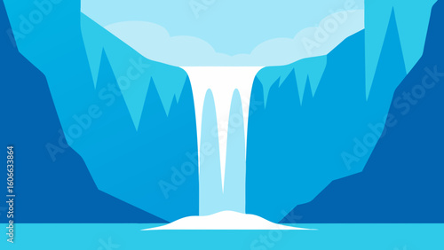 Witness a Quiet Frozen Waterfall in a Majestic Winter Canyon