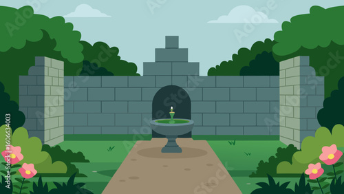 Uncover a Quiet Secret Garden Hidden Behind a High Stone Wall