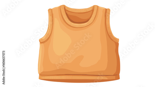 A digital illustration of a mustard yellow sleeveless shirt or tank top. The shirt is presented on a plain white background, isolated and shown from a front view. The illustration is vector-based,