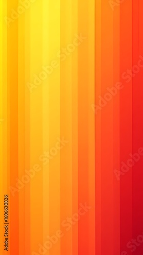 Warm gradient background with vertical stripes, transitions from yellow to orange and vibrant red tones