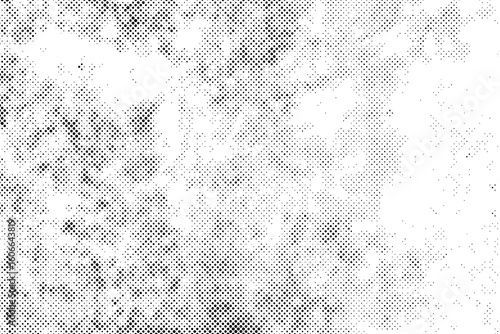 Abstract grunge halftone black dost texture on white background
