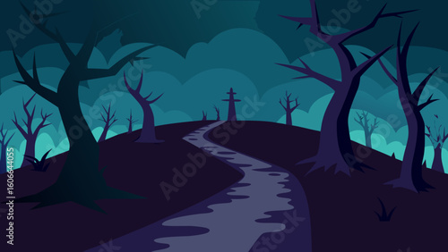 Haunted Trail Through Dead Forest
