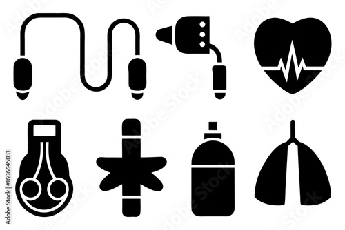 Collection of medical and fitness icons