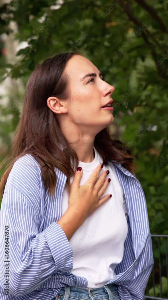 Sneezing Woman With Allergies Caught A Cold Sneezing Woman With Allergies Caught A Cold