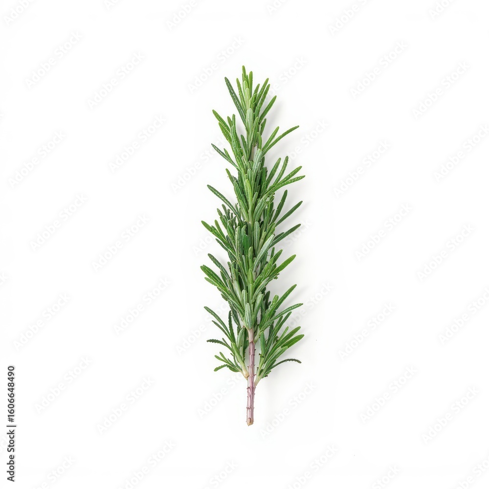 Fototapeta premium Fresh rosemary sprig on a white background