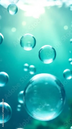 Wallpaper Mural Teal bubbles underwater Torontodigital.ca