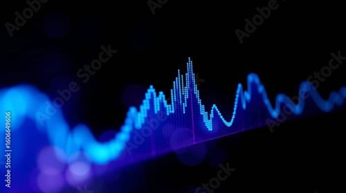 Hypnotic Digital Sound Wave: Sleek, Pulsing Tech Art. This option emphasizes the 
