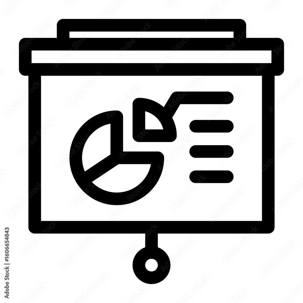 Presentation Board Chart Icon Presentation Board Chart Icon