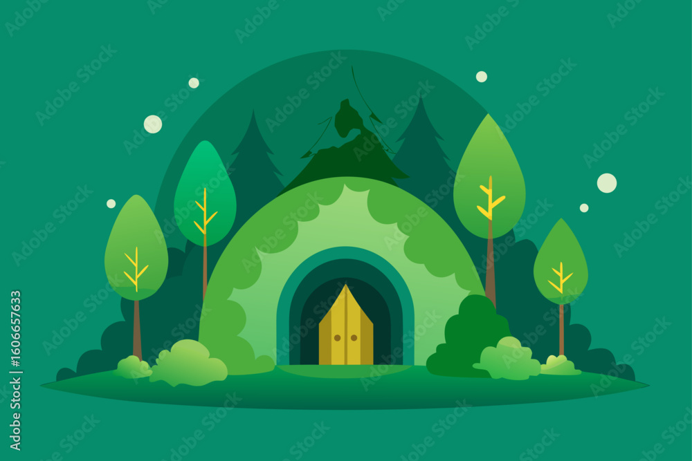 Naklejka premium nestled in the enchanted green