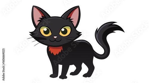 black and white cat cartoon