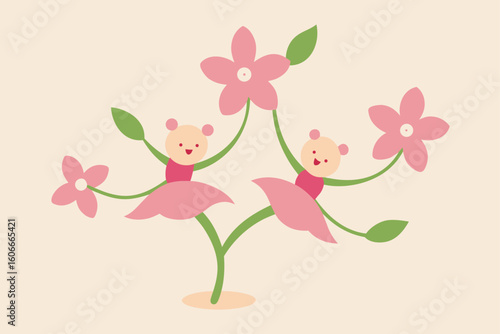 dainty blossoms dancing