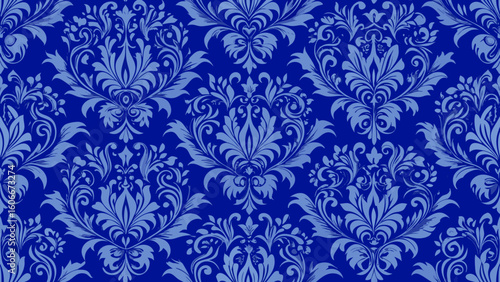 Seamless damask wallpapers patterned Classic blue backgrounds Can be used for wallpaper sticker, pattern fills, web pages backgrounds, surface textures, book covers,backgrounds, baroque style, fabric 