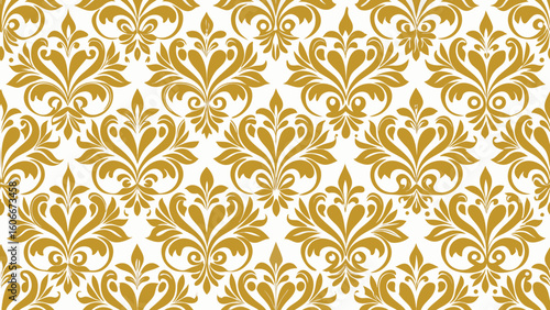 Damask ornamental seamless patterns elements golden colors isolated white backgrounds. Elegant luxury texture for wallpapers, backgrounds and page fill, surface textures, books cover,gold, curtain, 