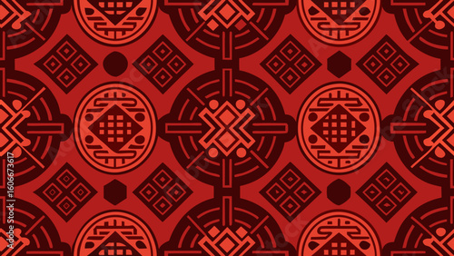 dark red colors seamless patterned chinese motif geometrical designs backgrounds for Modern stylish texture, Repeating geometric tiles, fabric printing, birthday invitations, colours, elegant, 