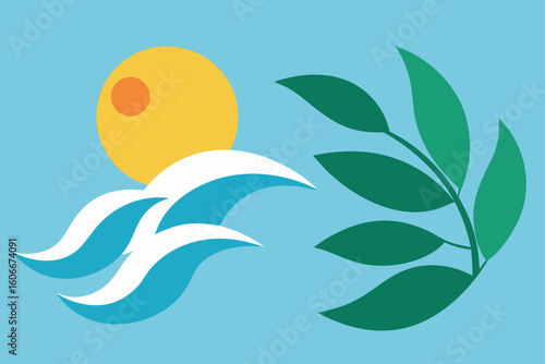 ocean breeze   sun drenched leaves