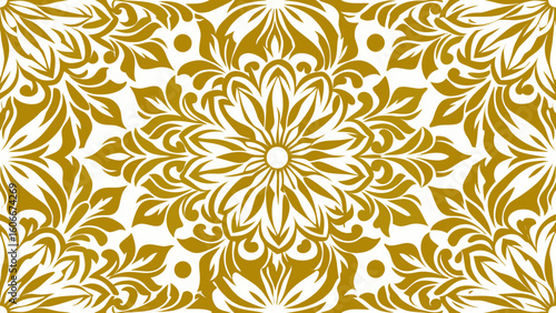 Motif batik seamlessly pattern golden colors isolated white backgrounds for knitted fabric textured, fabric printing, birthday invitations covers, wraps paper,multi-colored background, pastel colored,