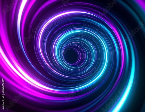 Abstract swirling neon circles