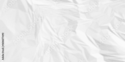 White crumpled paper Blank white crumpled and creased paper poster.	