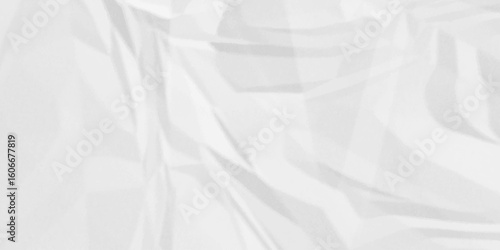 White crumpled paper Blank white crumpled and creased paper poster.	