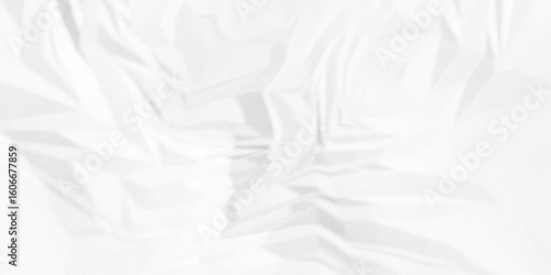 White crumpled paper Blank white crumpled and creased paper poster.	