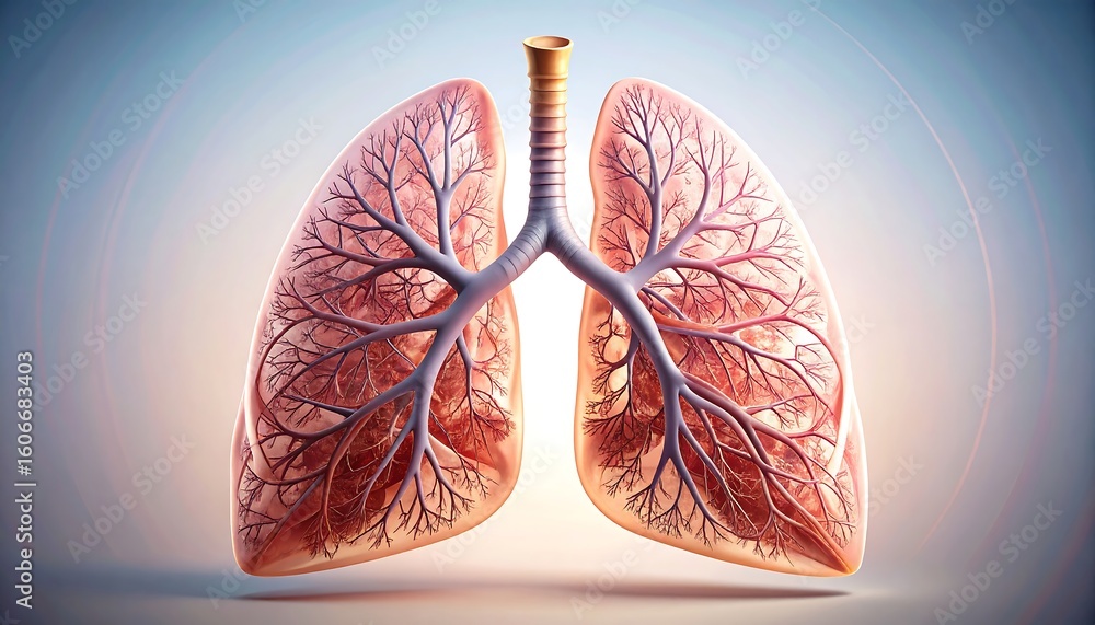 Human Lungs Anatomy Illustration for Medical Visualization Human Lungs Anatomy Illustration for Medical Visualization