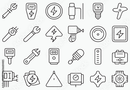 Electrical tools and symbols wrench plug