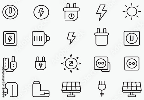 Electricity and energy icons power plug