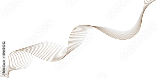 Abstract smooth flowing wave curve style brown  wave design element concept for wallpaper,poster,banner,template white background.
