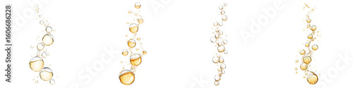 Champagne Bubbles Rising: Sparkling Celebration Background on White