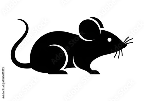 Mouse Icon – Solid Black Silhouette with Transparent Background
