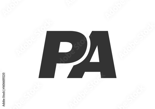 PA Techno Editable Font Logo For Corporate Branding. Bold, Futuristic Design With Unique Typographic Ideas. Minimal Custom Type And Dynamic Letter