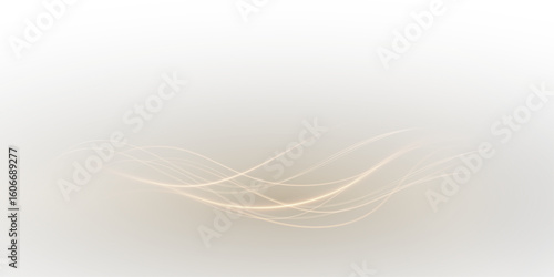 Glitter, light, line, twirl, golden PNG with yellow curve and luminous beam. Bright glowing PNG on transparent background. Elegant Overlay for magic, gold, or dynamic energy effect design.