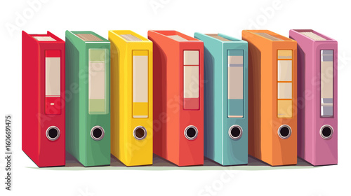 Colorful file folders stand in a neat row, promising organization and easy access to important documents in a vibrant, playful array.