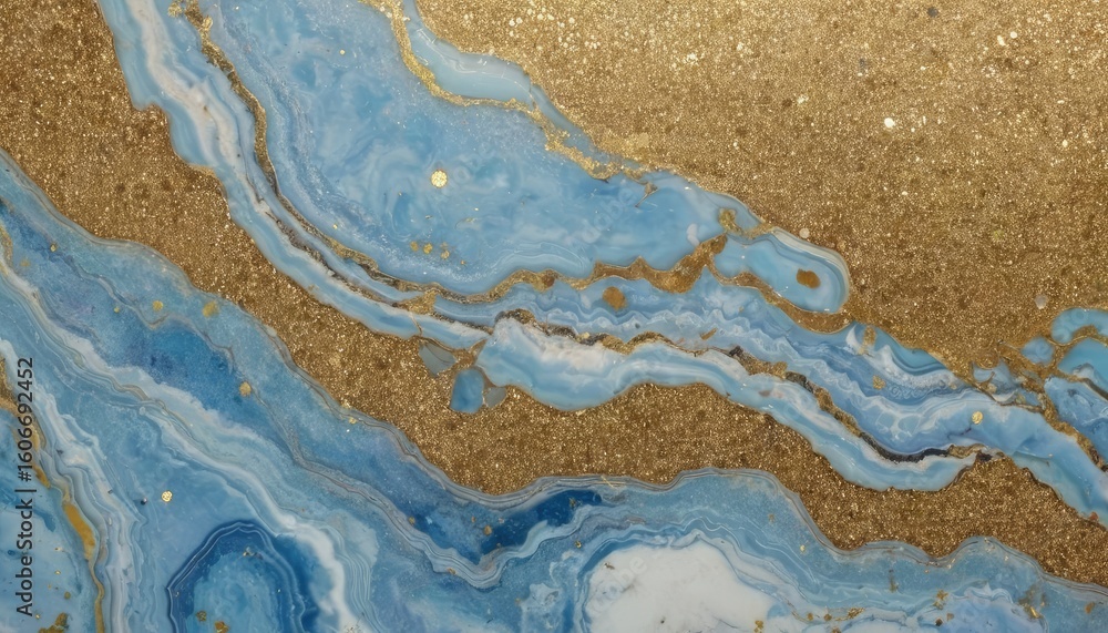 Obraz premium Abstract ocean natural luxury style incorporates the swirls of marble or the ripples of agate very beautiful blue paint5