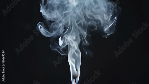 White smoke against dark background